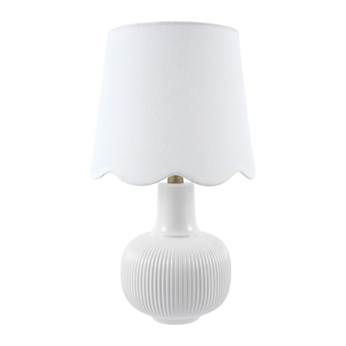 Modern European furniture - Scalloped White Linen Table Lamp - www.oroa.com | Oroa.com