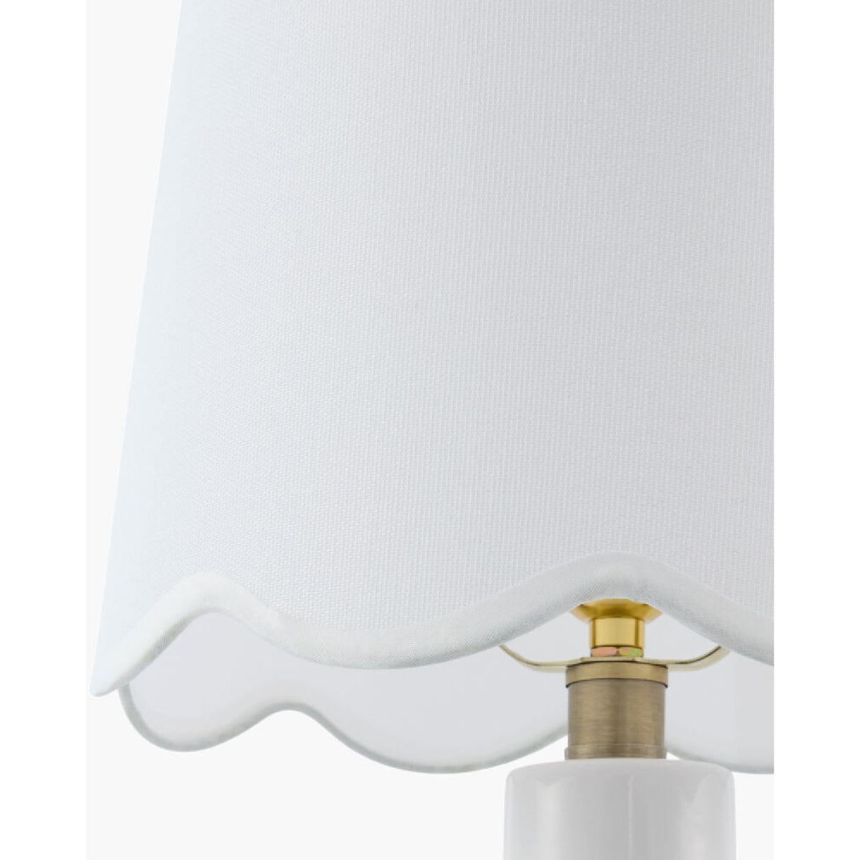 Modern European furniture - Scalloped White Linen Table Lamp - www.oroa.com | Oroa.com