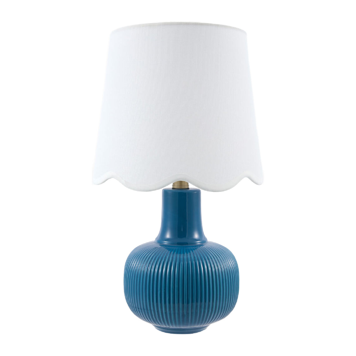 Modern European furniture - Scalloped White Linen Table Lamp - www.oroa.com | Oroa.com