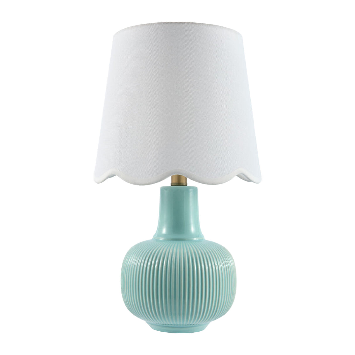 Modern European furniture - Scalloped White Linen Table Lamp - www.oroa.com | Oroa.com