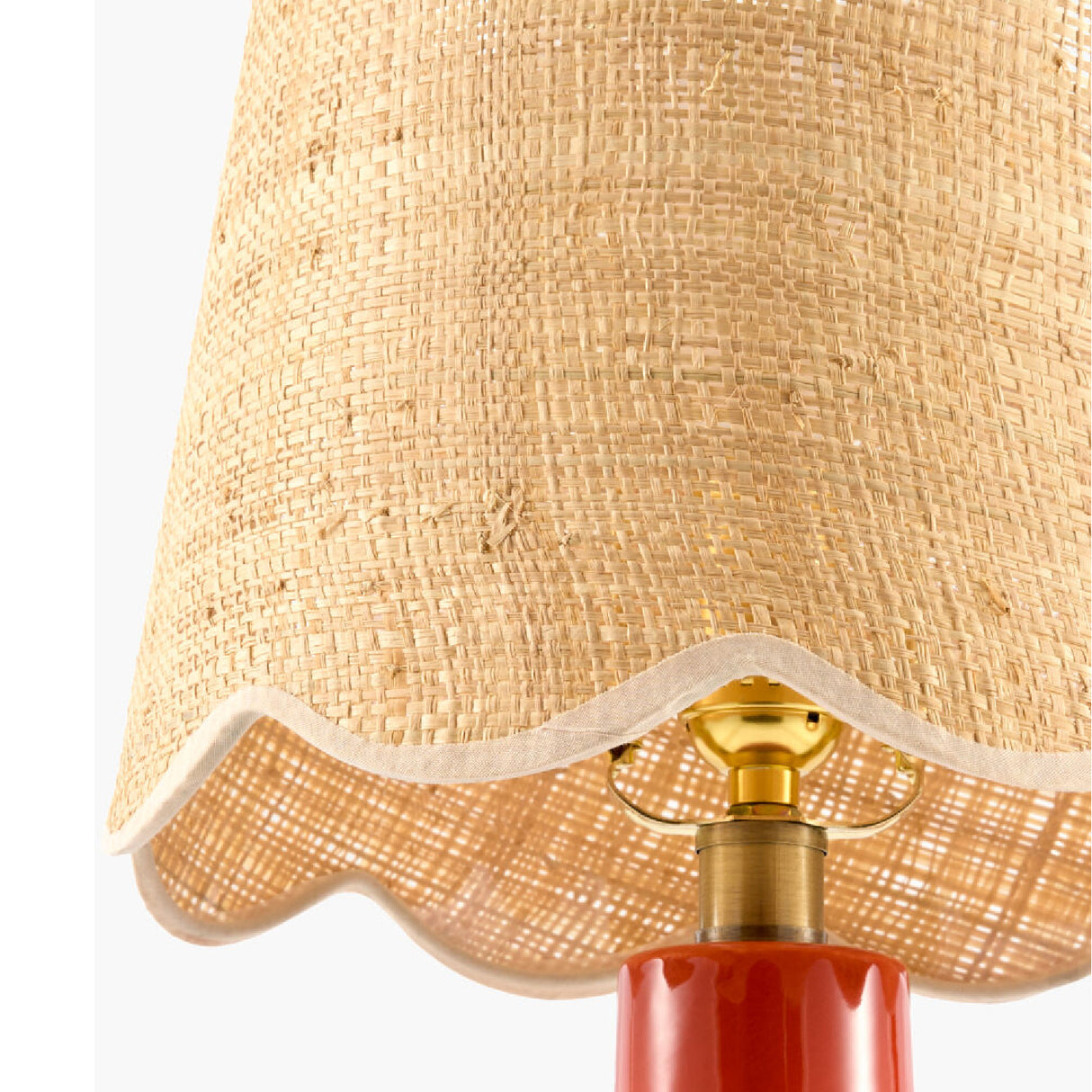 Modern European furniture - Scalloped Beige Jute Table Lamp - www.oroa.com | Oroa.com