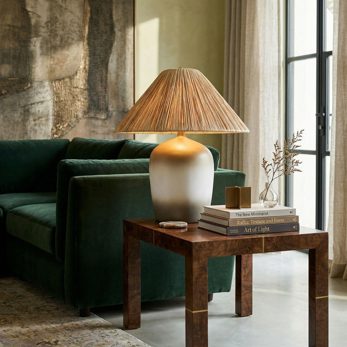 Modern European furniture - Seagrass Fibers Accent Table Lamp - www.oroa.com | Oroa.com