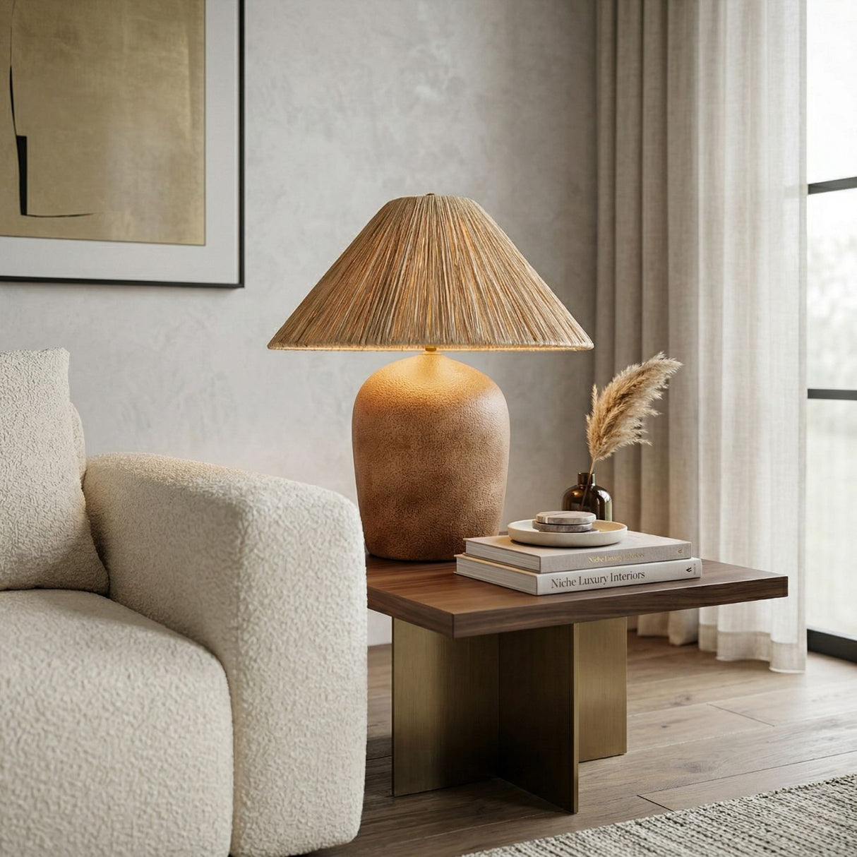 Modern European furniture - Seagrass Fibers Accent Table Lamp - www.oroa.com | Oroa.com