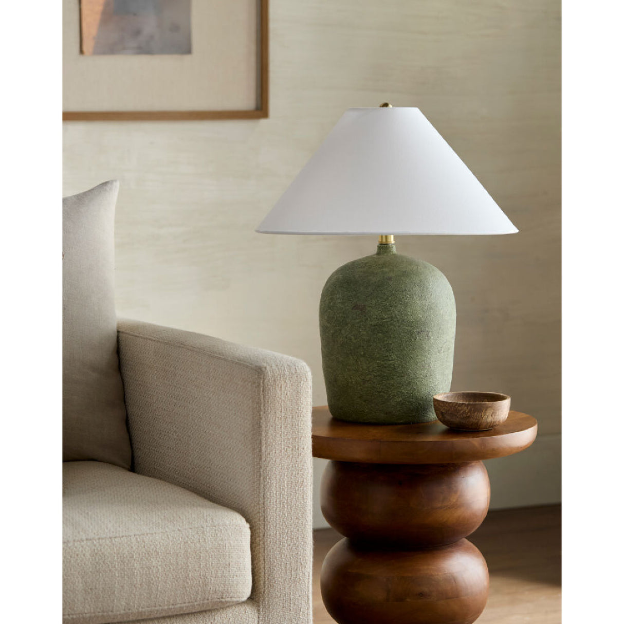 Modern European furniture - White Linen Empire Table Lamp - www.oroa.com | Oroa.com