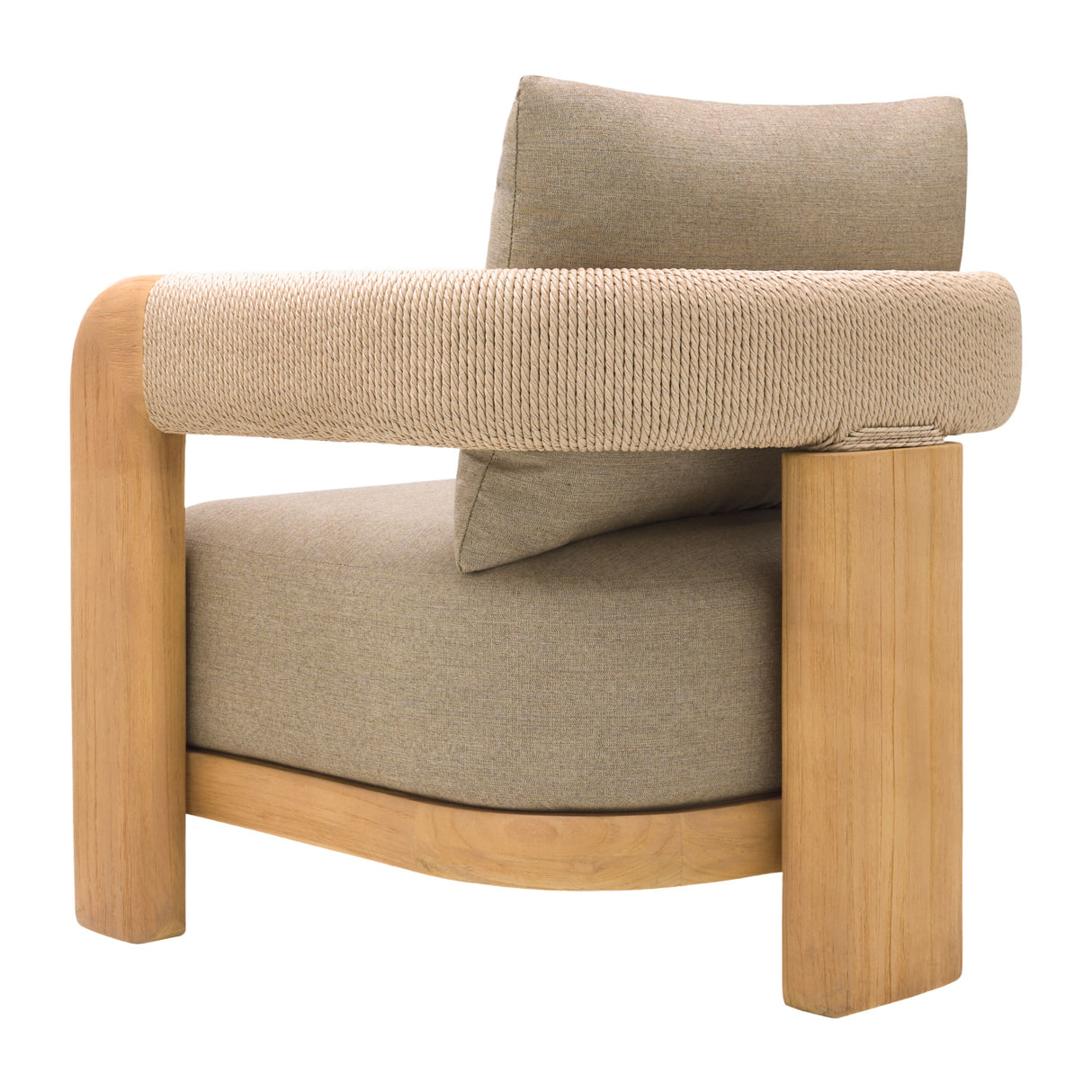 Modern European furniture - Cushioned Teak Outdoor Accent Chair - www.oroa.com | Oroa.com