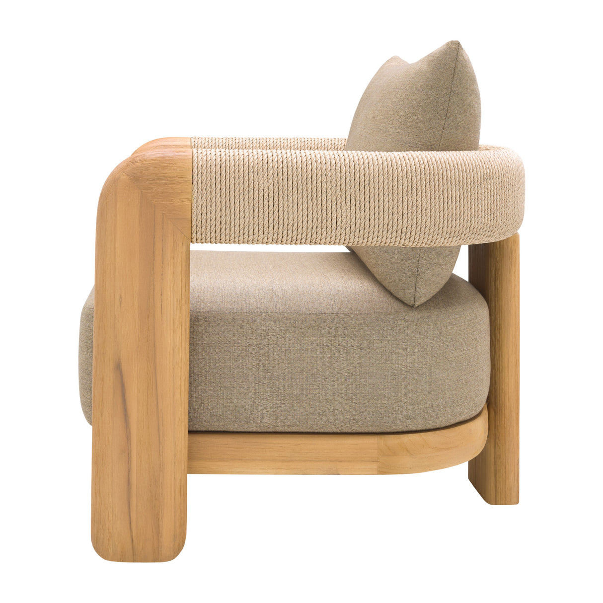 Modern European furniture - Cushioned Teak Outdoor Accent Chair - www.oroa.com | Oroa.com