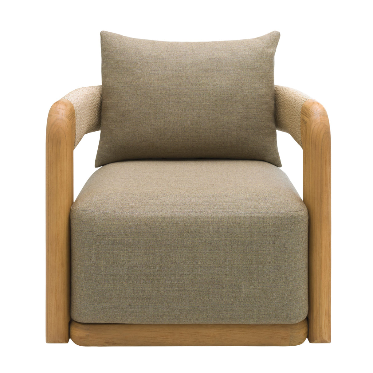 Modern European furniture - Cushioned Teak Outdoor Swivel Chair - www.oroa.com | Oroa.com