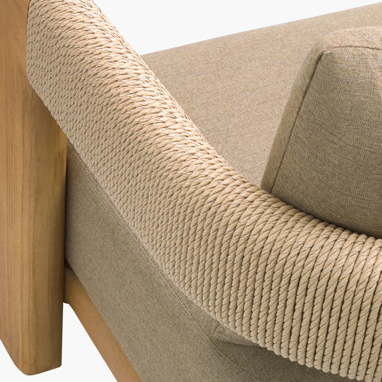 Modern European furniture - Cushioned Teak Outdoor Sofa - www.oroa.com | Oroa.com