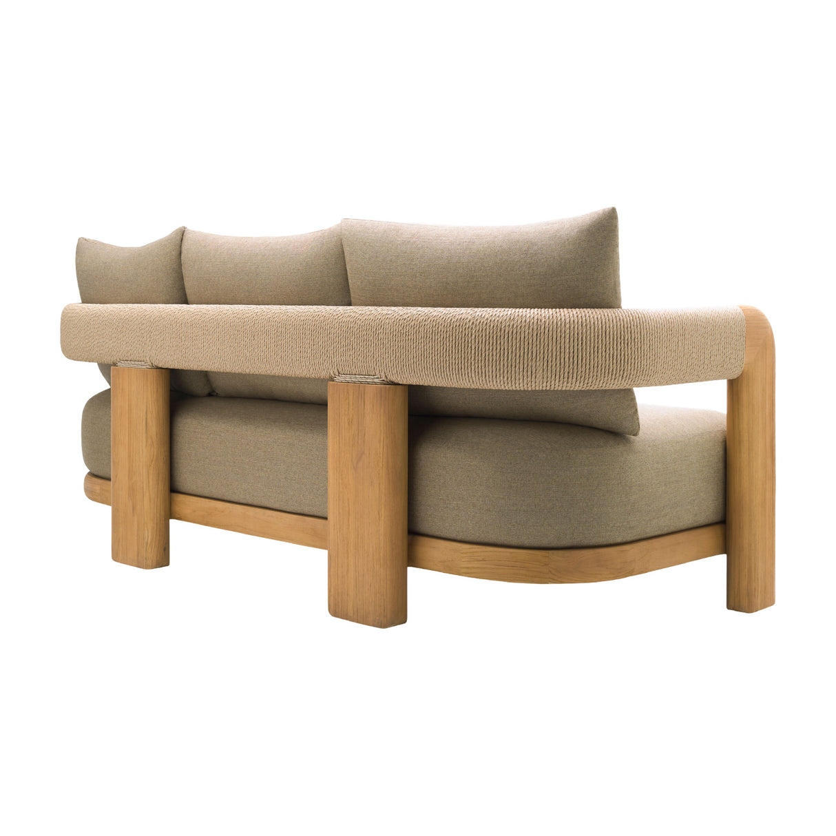 Modern European furniture - Cushioned Teak Outdoor Sofa - www.oroa.com | Oroa.com