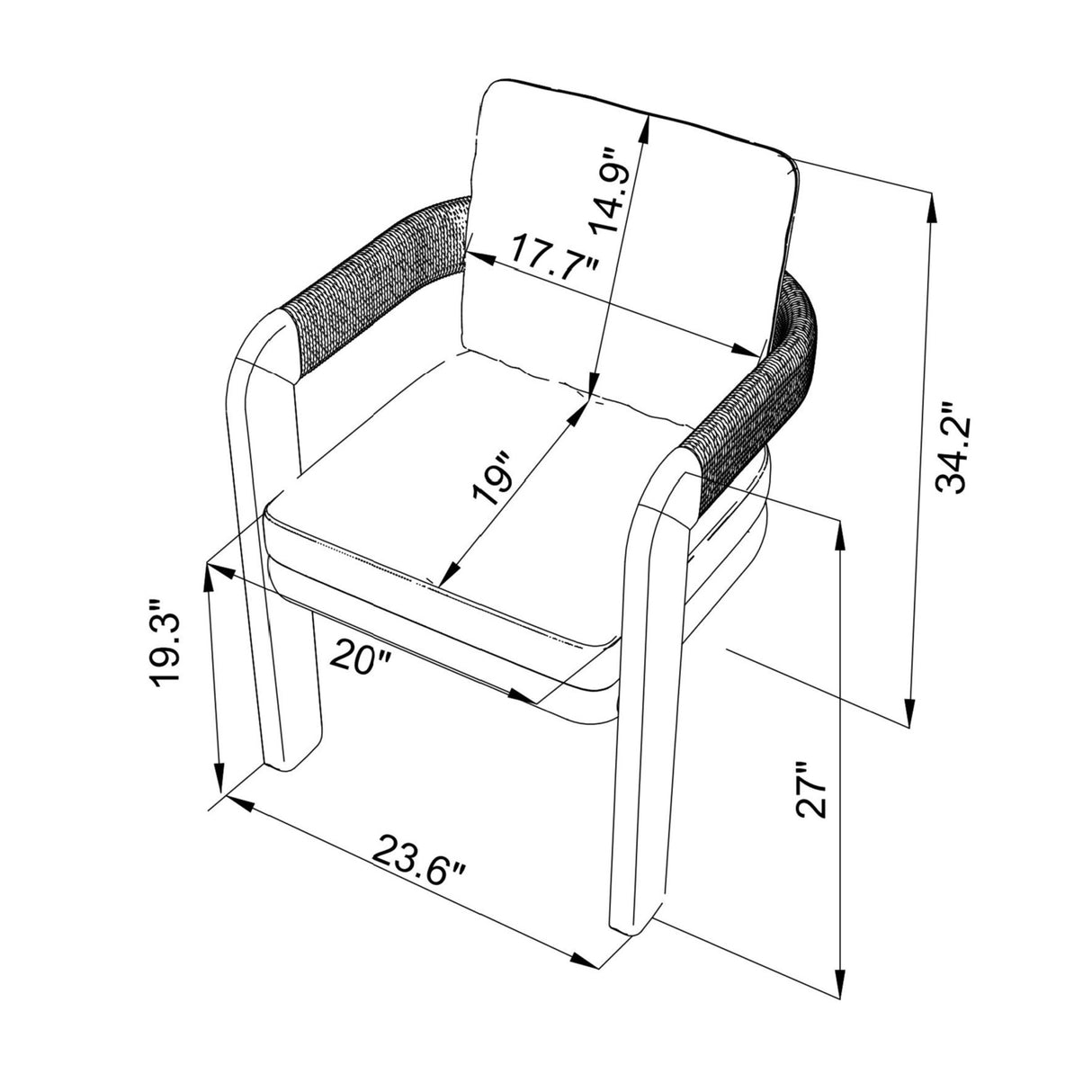 Modern European furniture - Cushioned Teak Outdoor Dining Chair - www.oroa.com | Oroa.com