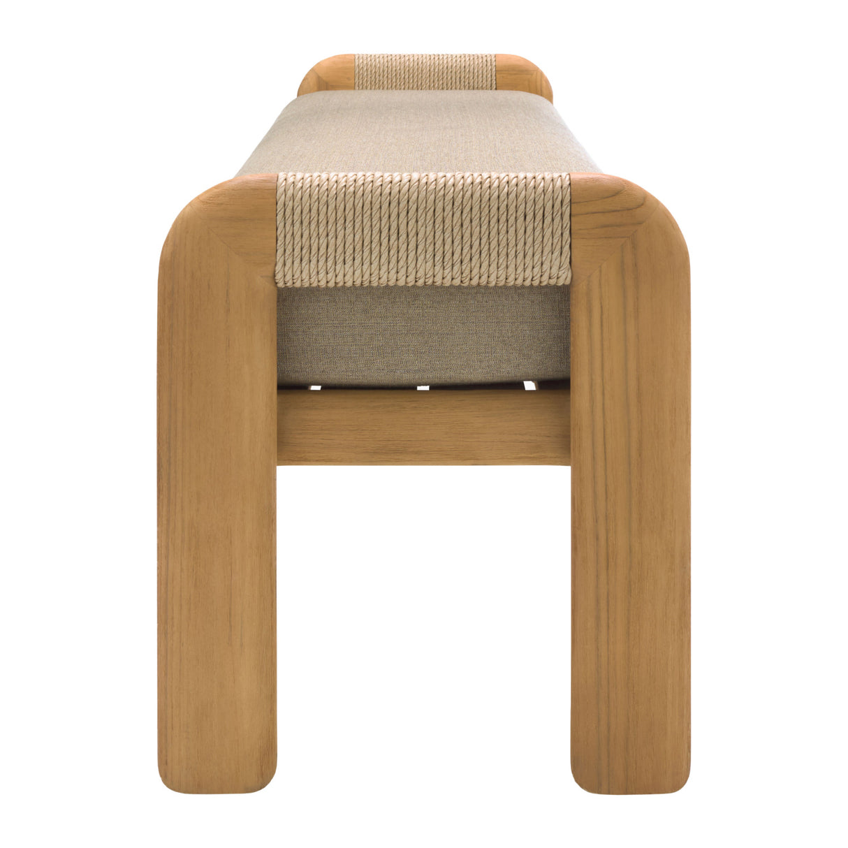 Modern European furniture - Cushioned Teak Outdoor Backless Bench - www.oroa.com | Oroa.com