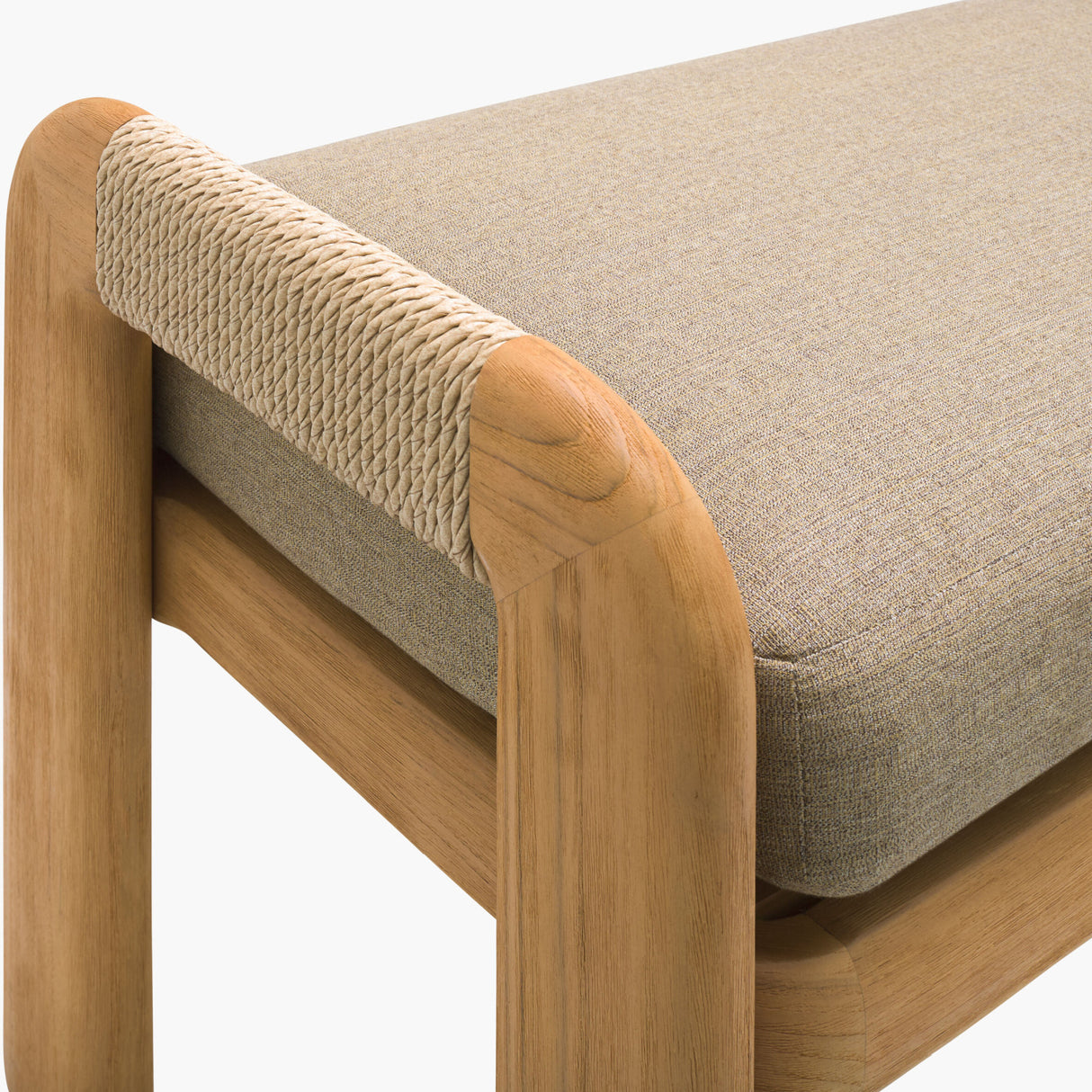 Modern European furniture - Cushioned Teak Outdoor Backless Bench - www.oroa.com | Oroa.com