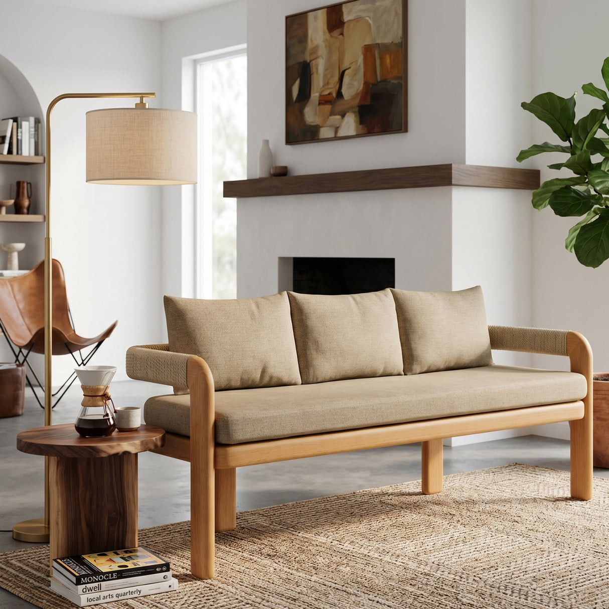 Modern European furniture - Cushioned Teak Outdoor Bench - www.oroa.com | Oroa.com