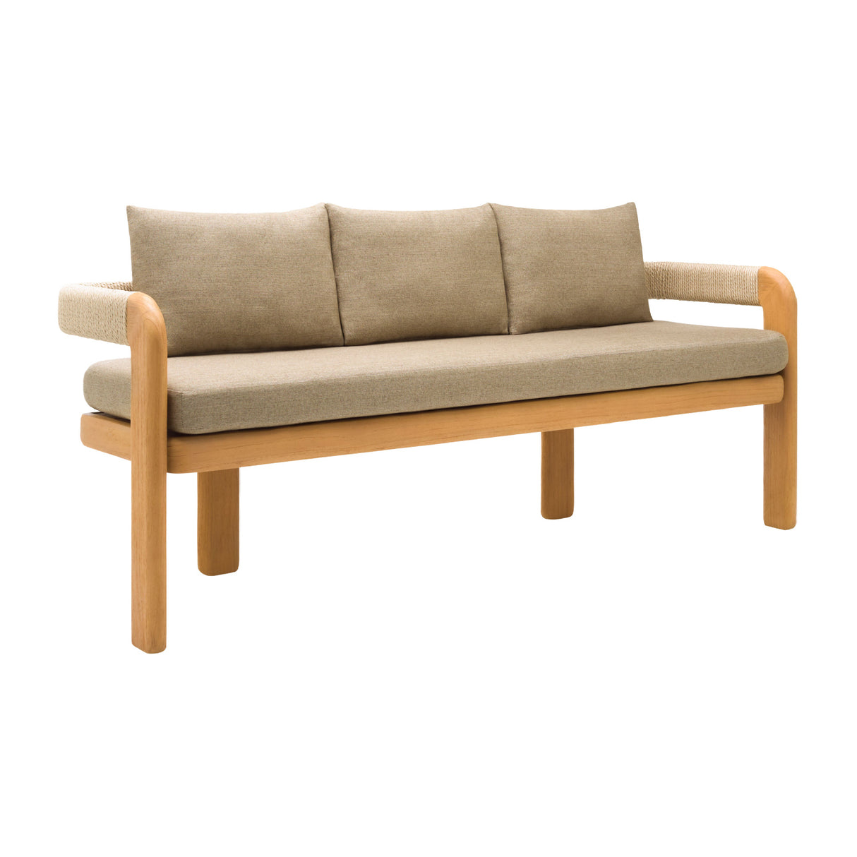 Modern European furniture - Cushioned Teak Outdoor Bench - www.oroa.com | Oroa.com