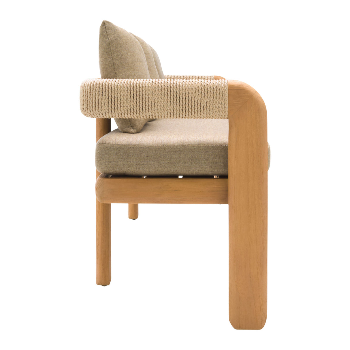 Modern European furniture - Cushioned Teak Outdoor Bench - www.oroa.com | Oroa.com