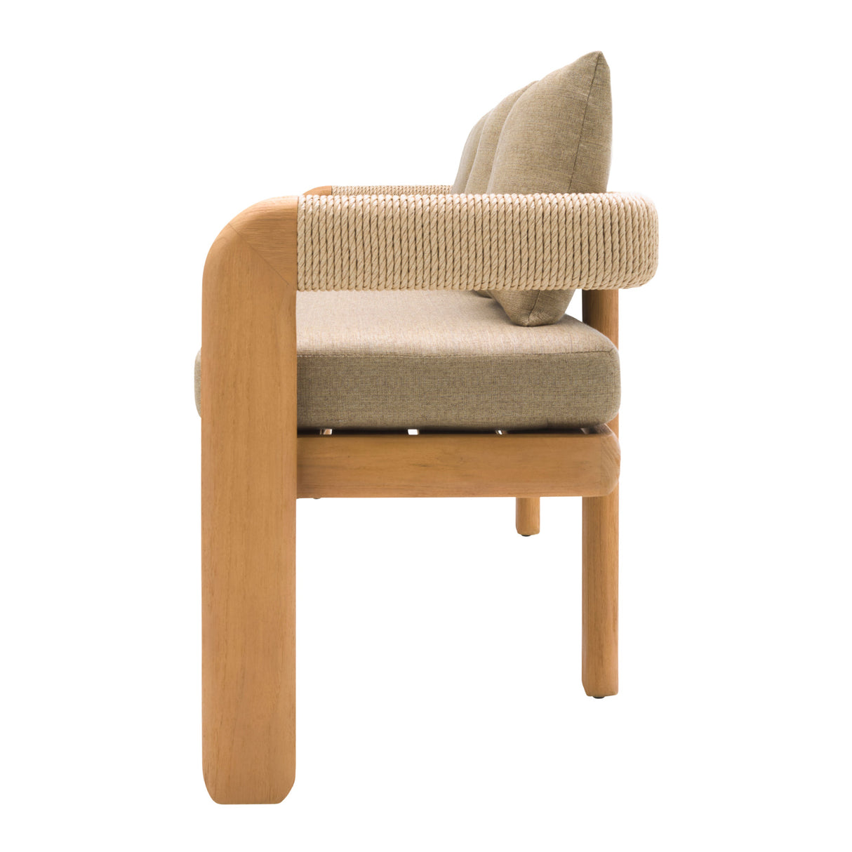 Modern European furniture - Cushioned Teak Outdoor Bench - www.oroa.com | Oroa.com
