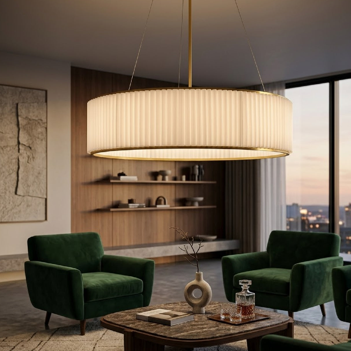 Modern European furniture - White Fluted 2-Light Chandelier - www.oroa.com | Oroa.com