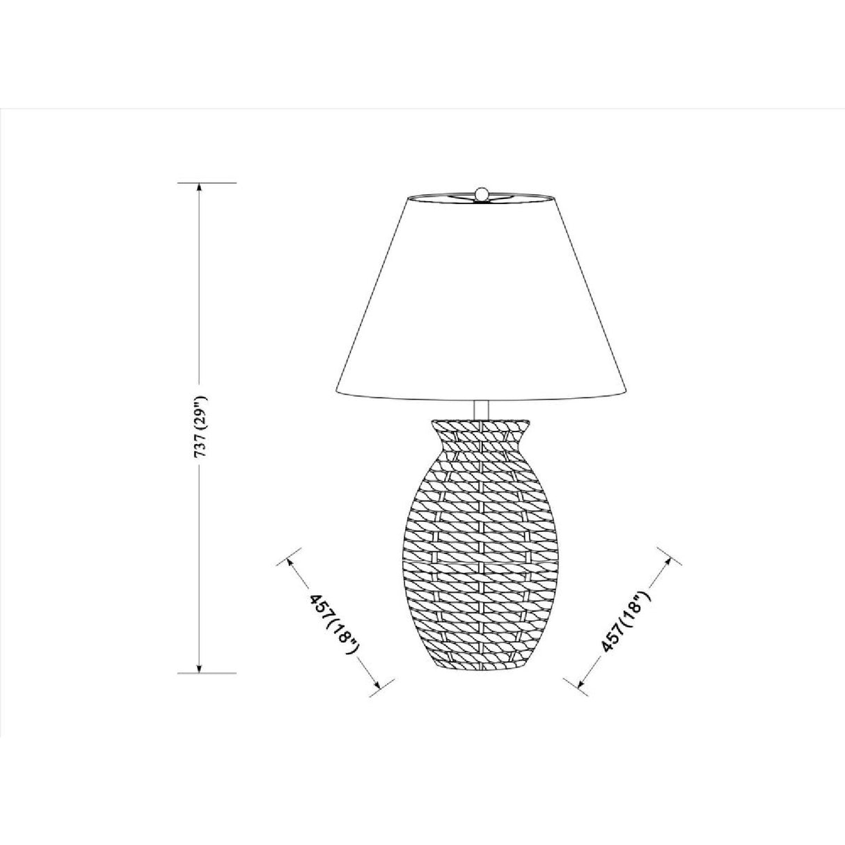 Modern European furniture - Painted Rattan Accent Table Lamp - www.oroa.com | Oroa.com