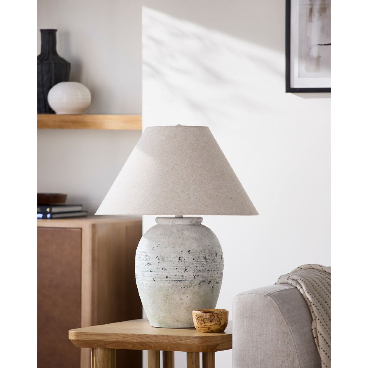 Modern European furniture - Painted White Cement Table Lamp - www.oroa.com | Oroa.com