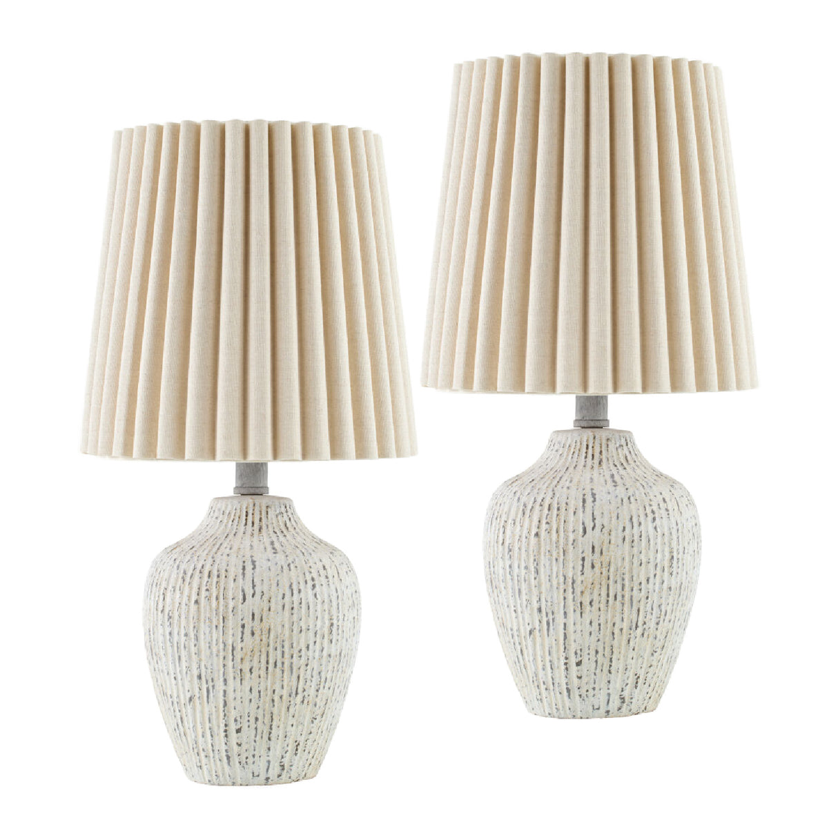 Modern European furniture - Pleated Linen Shade Table Lamps (2) - www.oroa.com | Oroa.com