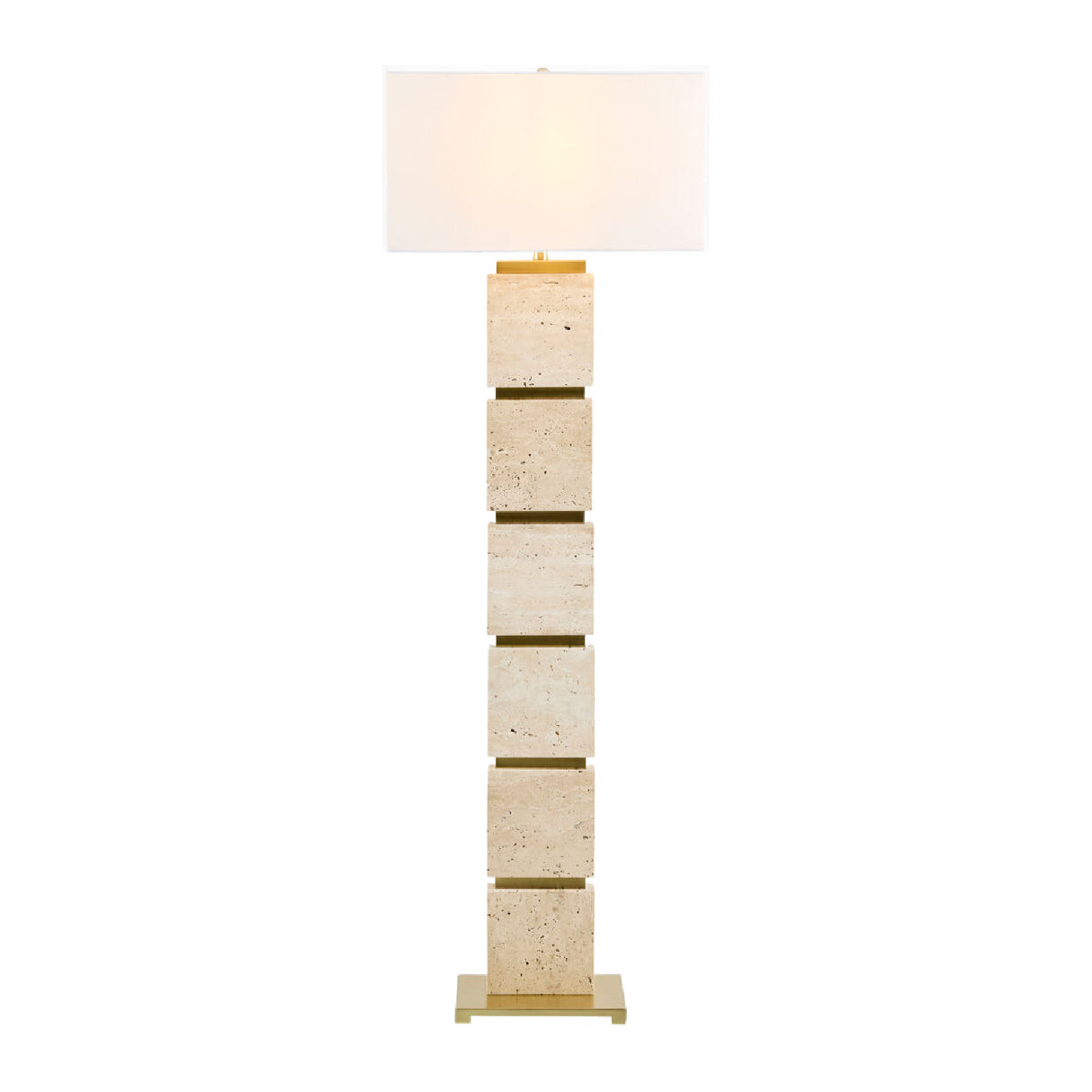 Modern European furniture - Burnished Yellow Travertine Floor Lamp - www.oroa.com | Oroa.com