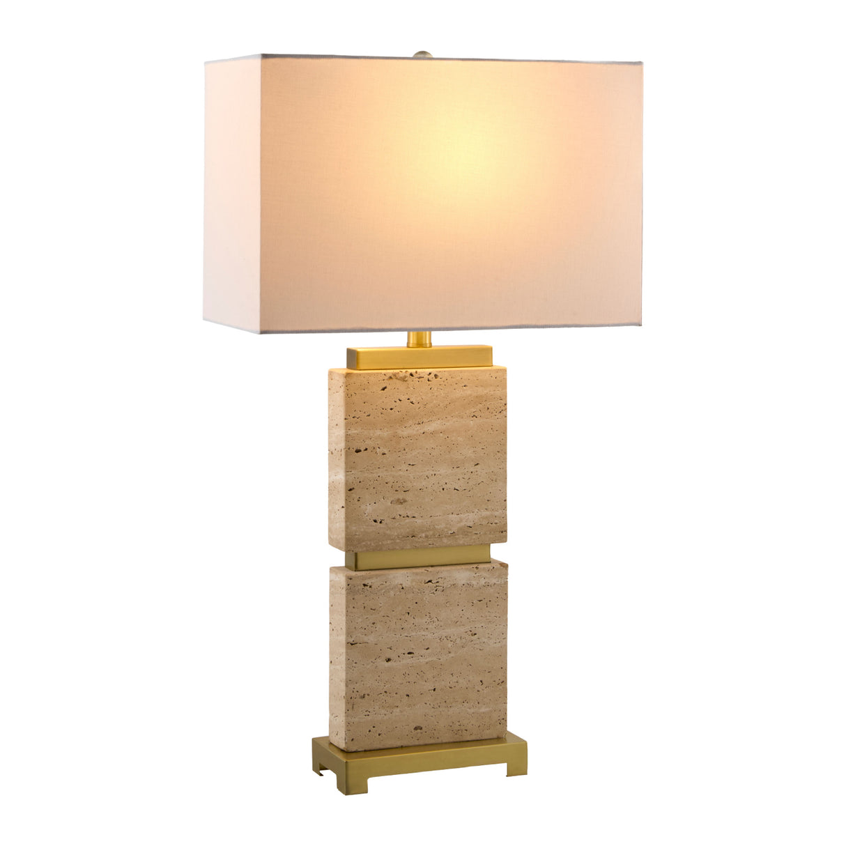 Modern European furniture - Travertine Accent Table Lamp - www.oroa.com | Oroa.com