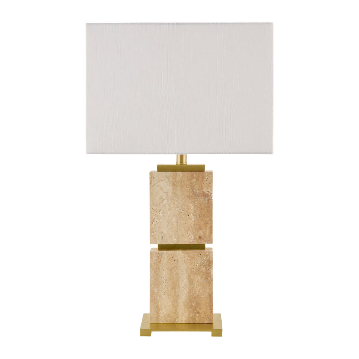 Modern European furniture - Natural Travertine Accent Table Lamp - www.oroa.com | Oroa.com