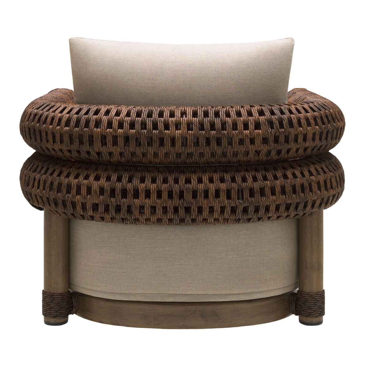 Modern European furniture - Cushioned Wicker Outdoor Swivel Chair - www.oroa.com | Oroa.com