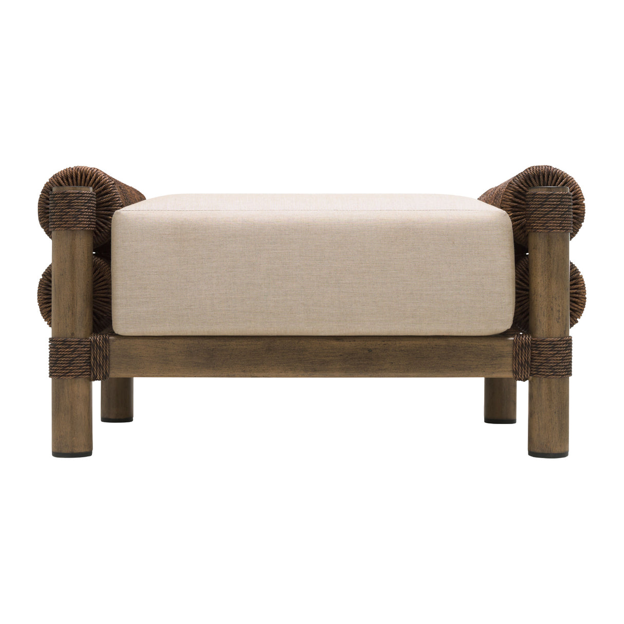 Modern European furniture - Cushioned Wicker Outdoor Ottoman - www.oroa.com | Oroa.com