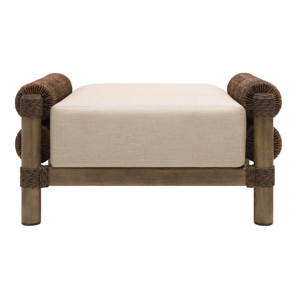 Modern European furniture - Cushioned Wicker Outdoor Ottoman - www.oroa.com | Oroa.com