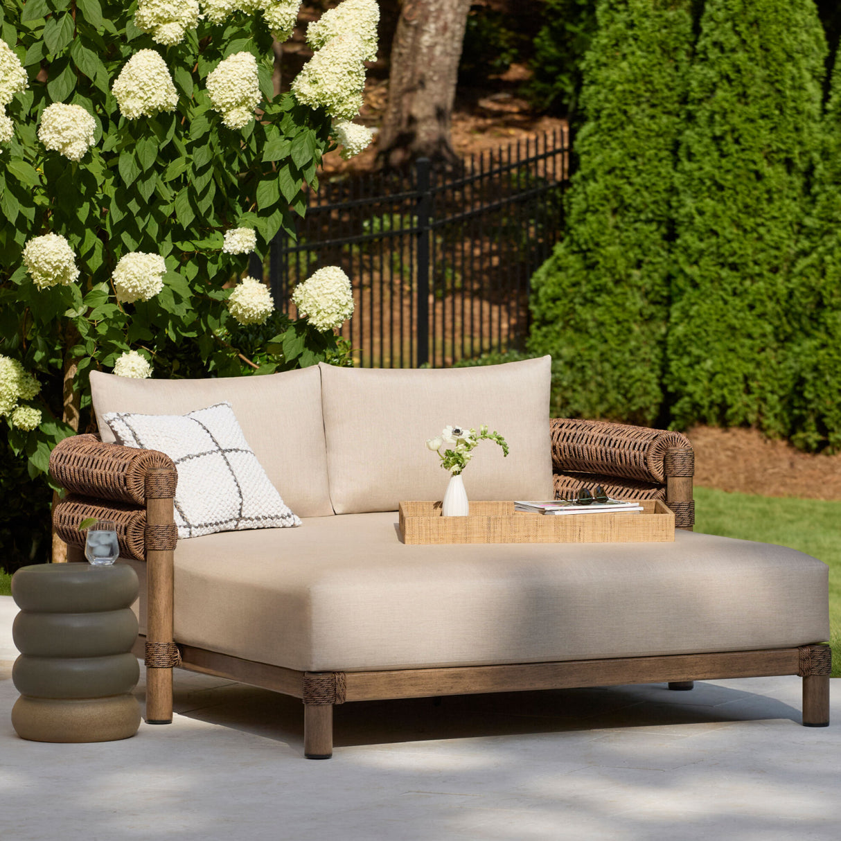 Modern European furniture - Cushioned Wicker Outdoor Daybed - www.oroa.com | Oroa.com