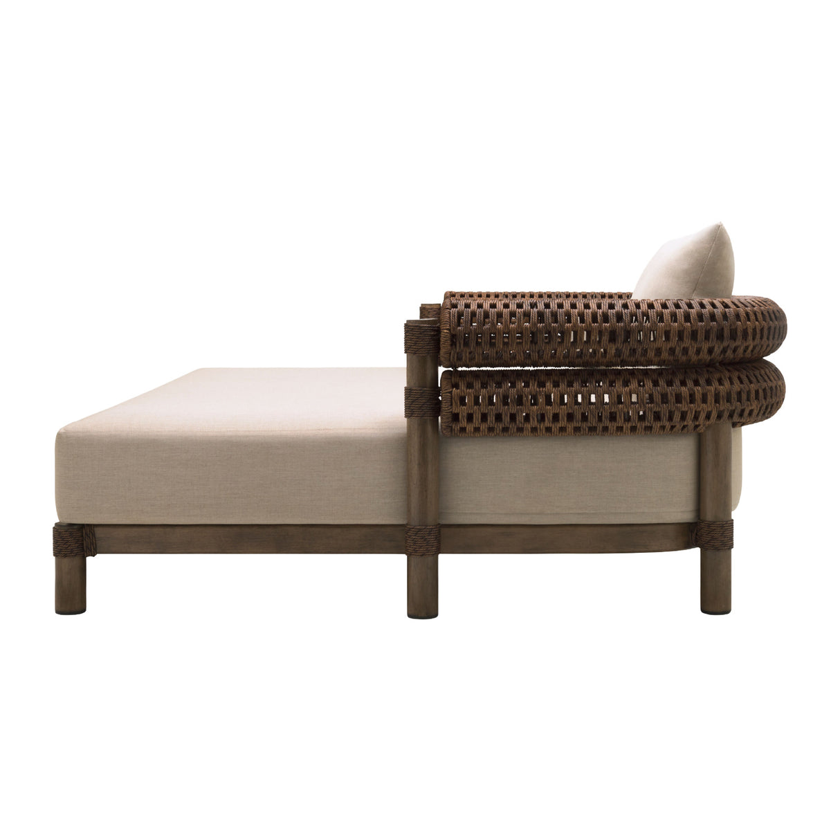 Modern European furniture - Cushioned Wicker Outdoor Left-Armed Chaise - www.oroa.com | Oroa.com