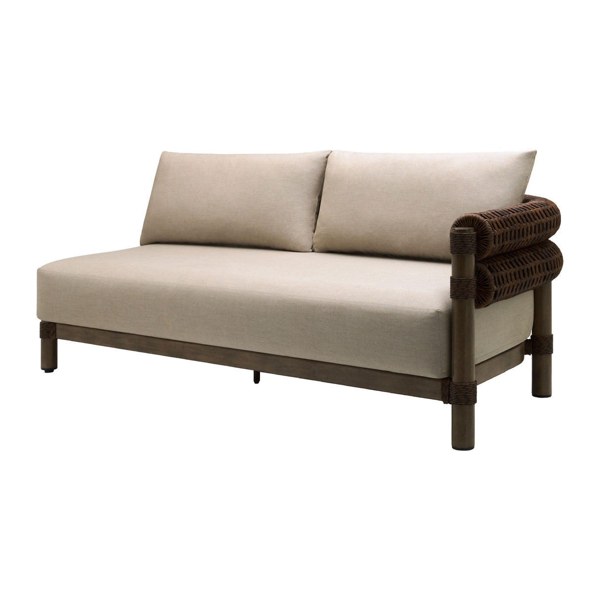 Modern European furniture - Cushioned Wicker Outdoor Right-Armed Sofa - www.oroa.com | Oroa.com