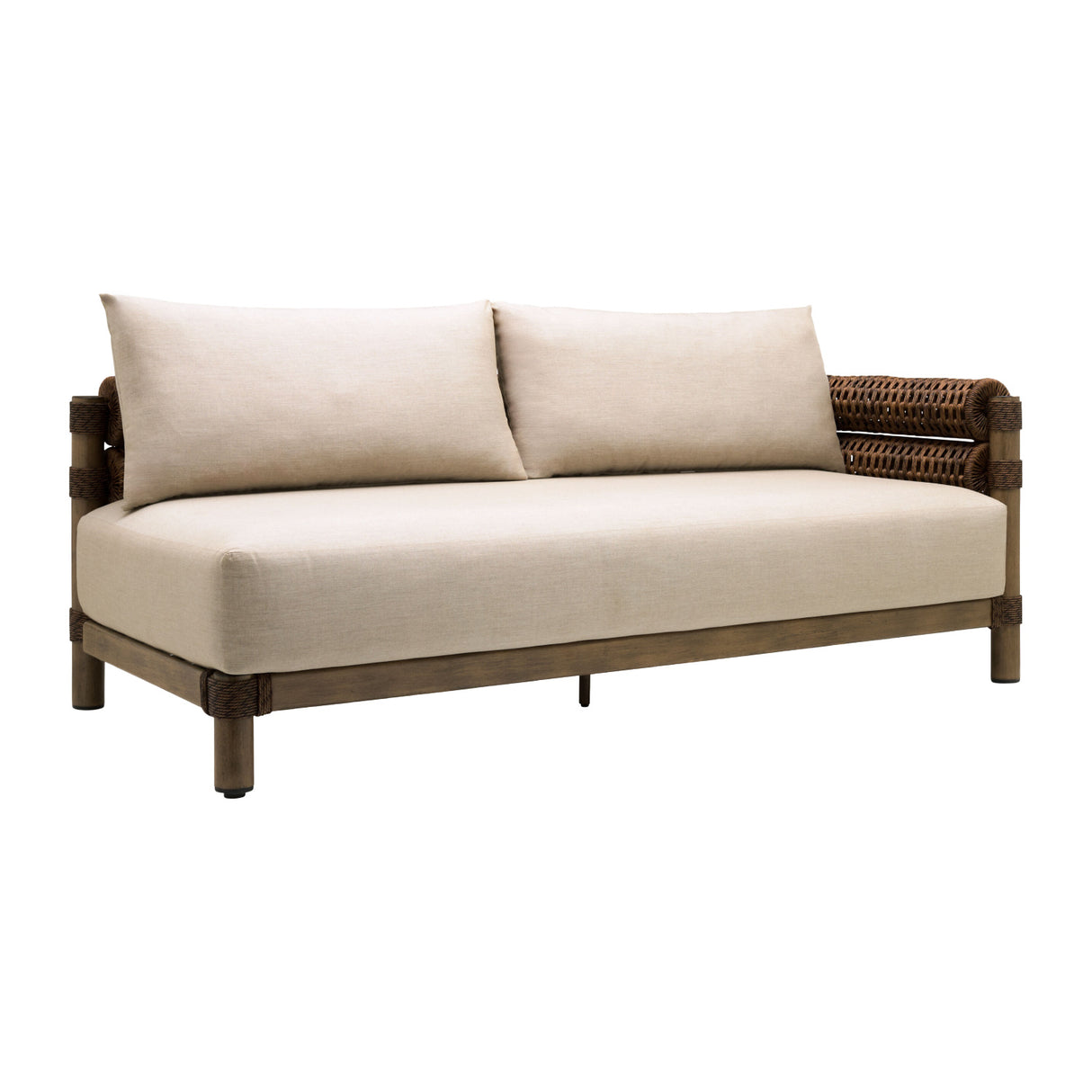 Modern European furniture - Cushioned Wicker Outdoor Right-Armed Sofa - www.oroa.com | Oroa.com