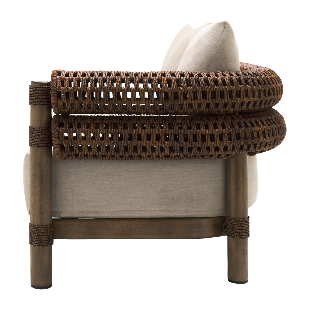 Modern European furniture - Cushioned Wicker Outdoor Right-Armed Sofa - www.oroa.com | Oroa.com