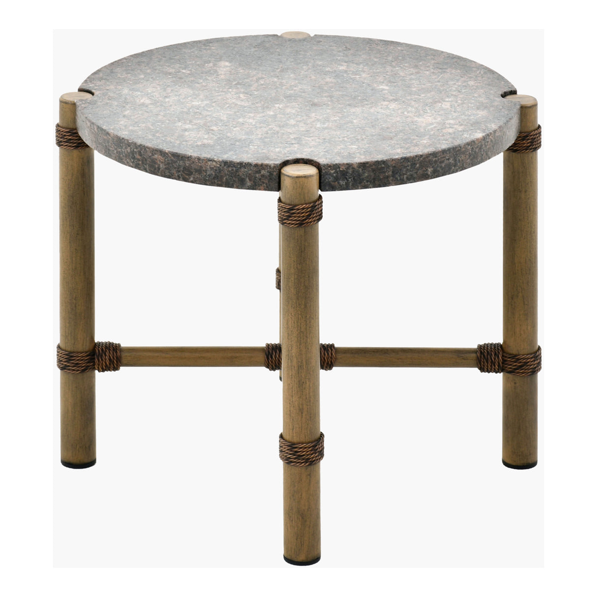 Modern European furniture - Brown Stone Round Outdoor End Table - www.oroa.com | Oroa.com
