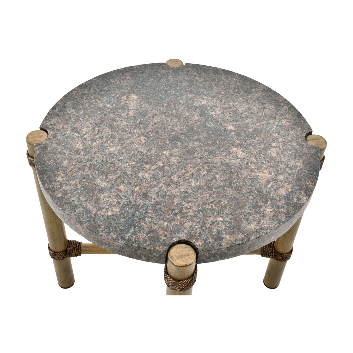 Modern European furniture - Brown Stone Round Outdoor End Table - www.oroa.com | Oroa.com