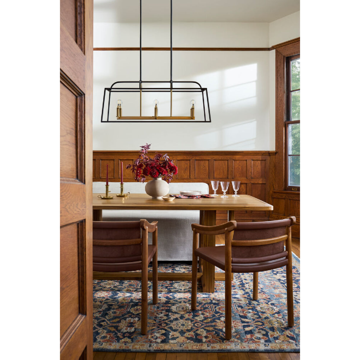 Modern European furniture - Black Iron Framed 6-Light Chandelier - www.oroa.com | Oroa.com