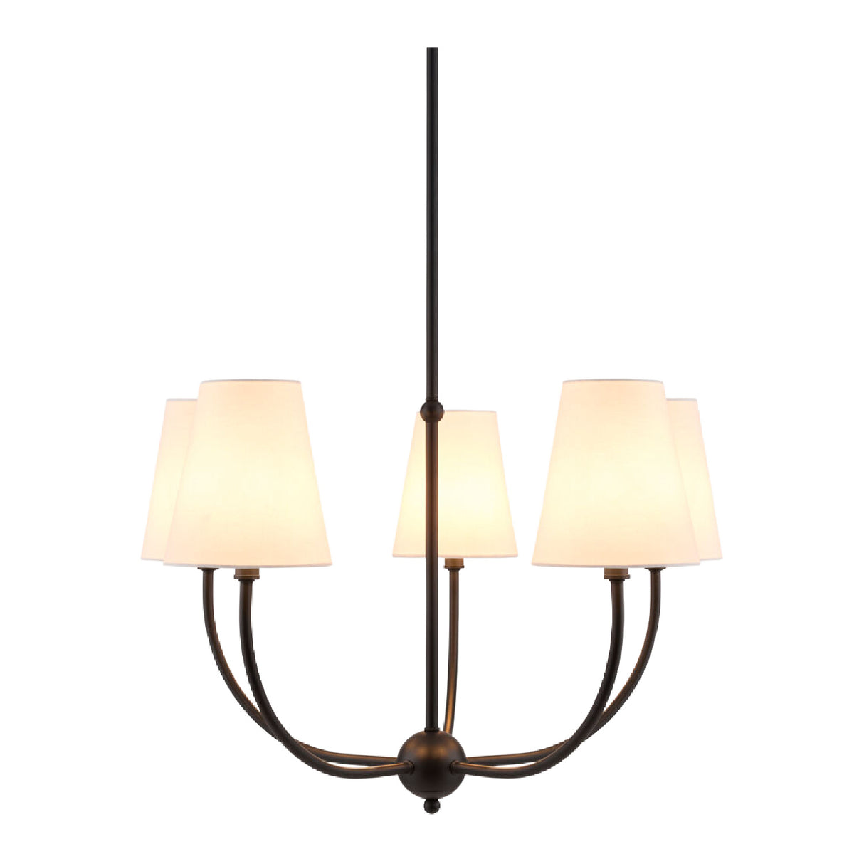 Modern European furniture - White Cotton Shade Chandelier - www.oroa.com | Oroa.com