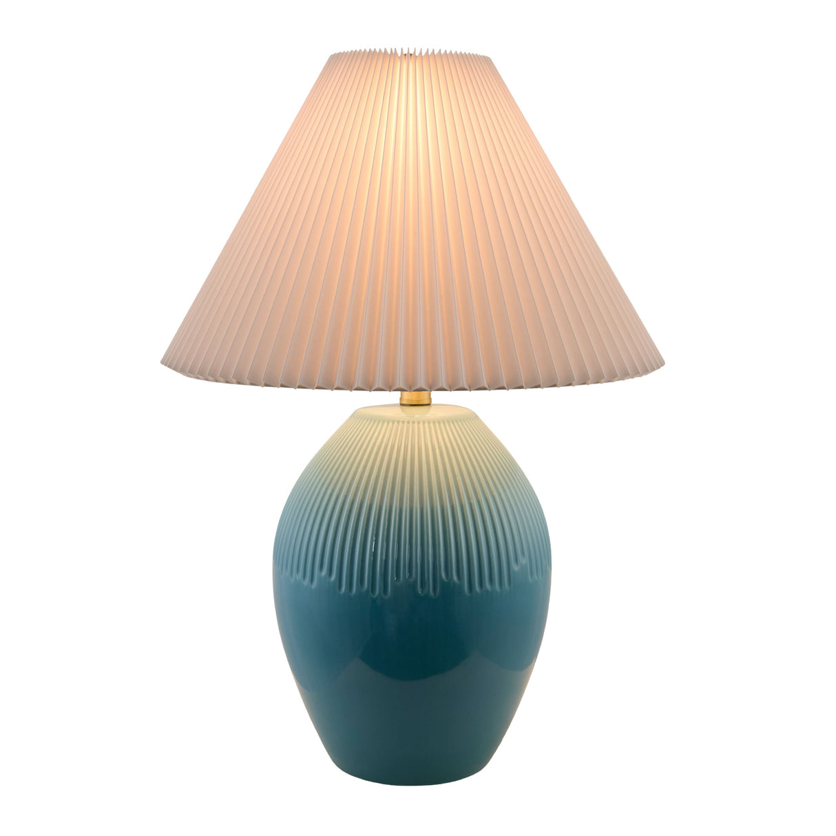 Modern European furniture - Ceramic Pleated Linen Table Lamp - www.oroa.com | Oroa.com