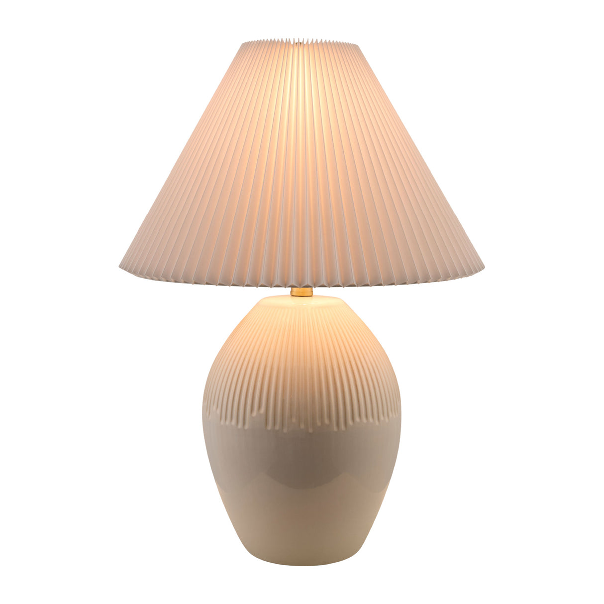 Modern European furniture - Ceramic Pleated Linen Table Lamp - www.oroa.com | Oroa.com