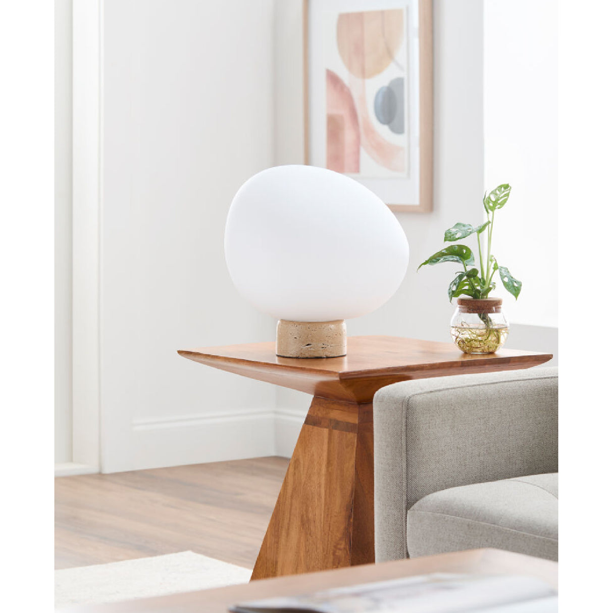 Modern European furniture - Travertine Base Table Lamp - www.oroa.com | Oroa.com