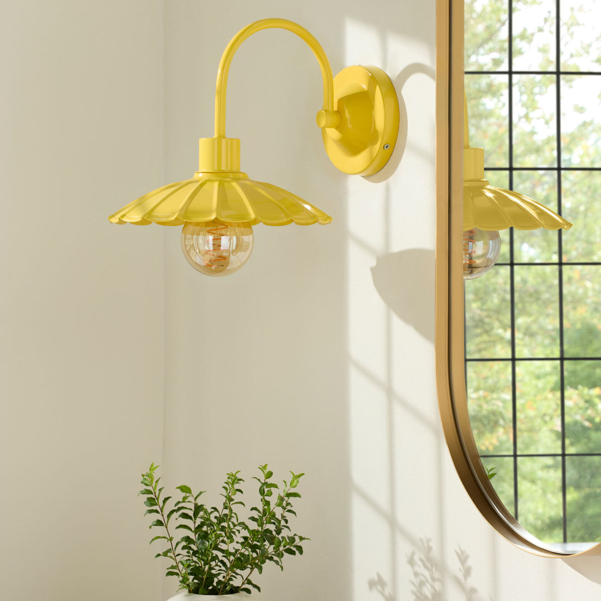 Modern European furniture - Scalloped Metal Shade Wall Lamp - www.oroa.com | Oroa.com