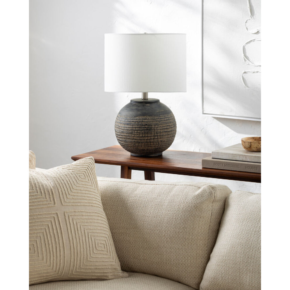 Modern European furniture - Glazed Black Ceramic Table Lamp - www.oroa.com | Oroa.com