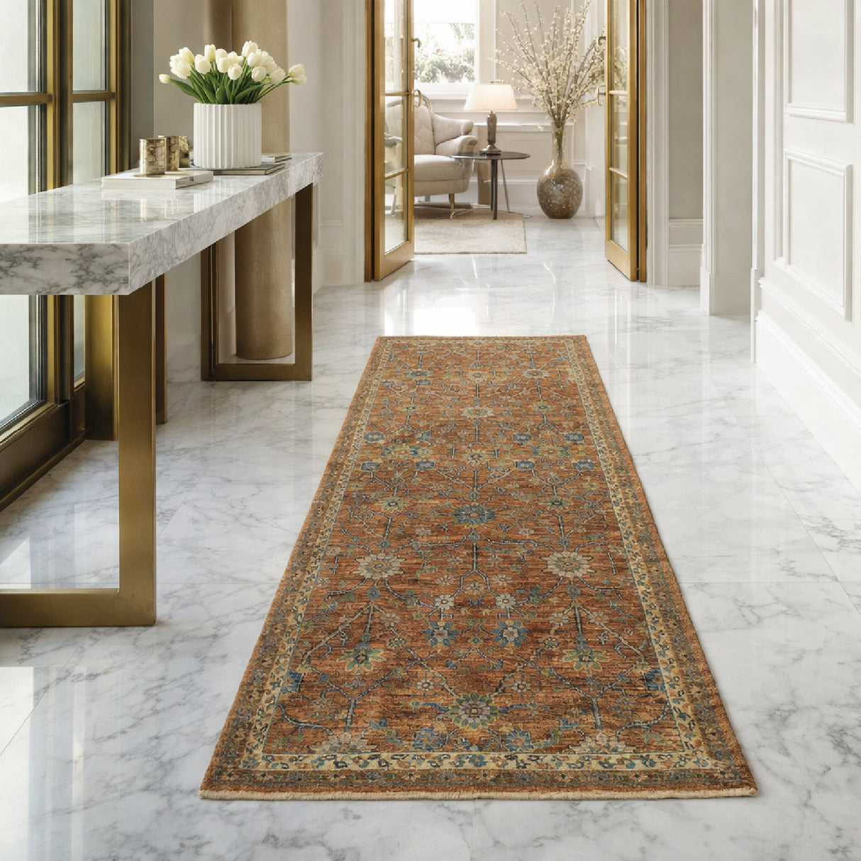 Modern furniture - Hand-Knotted Wool Table Runner - www.oroa.com | Oroa.com