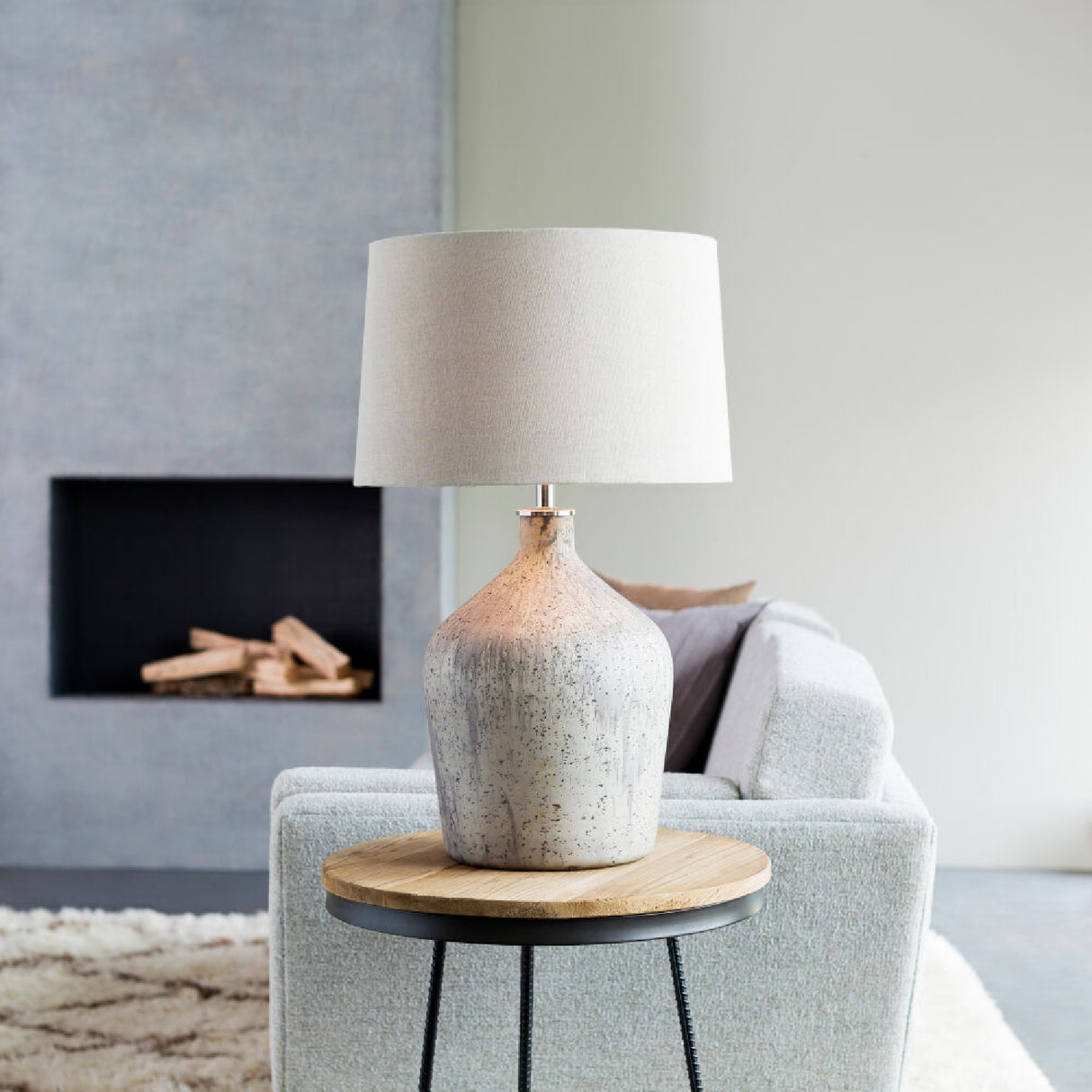 Modern European furniture - Distressed Taupe Glass Table Lamp - www.oroa.com | Oroa.com