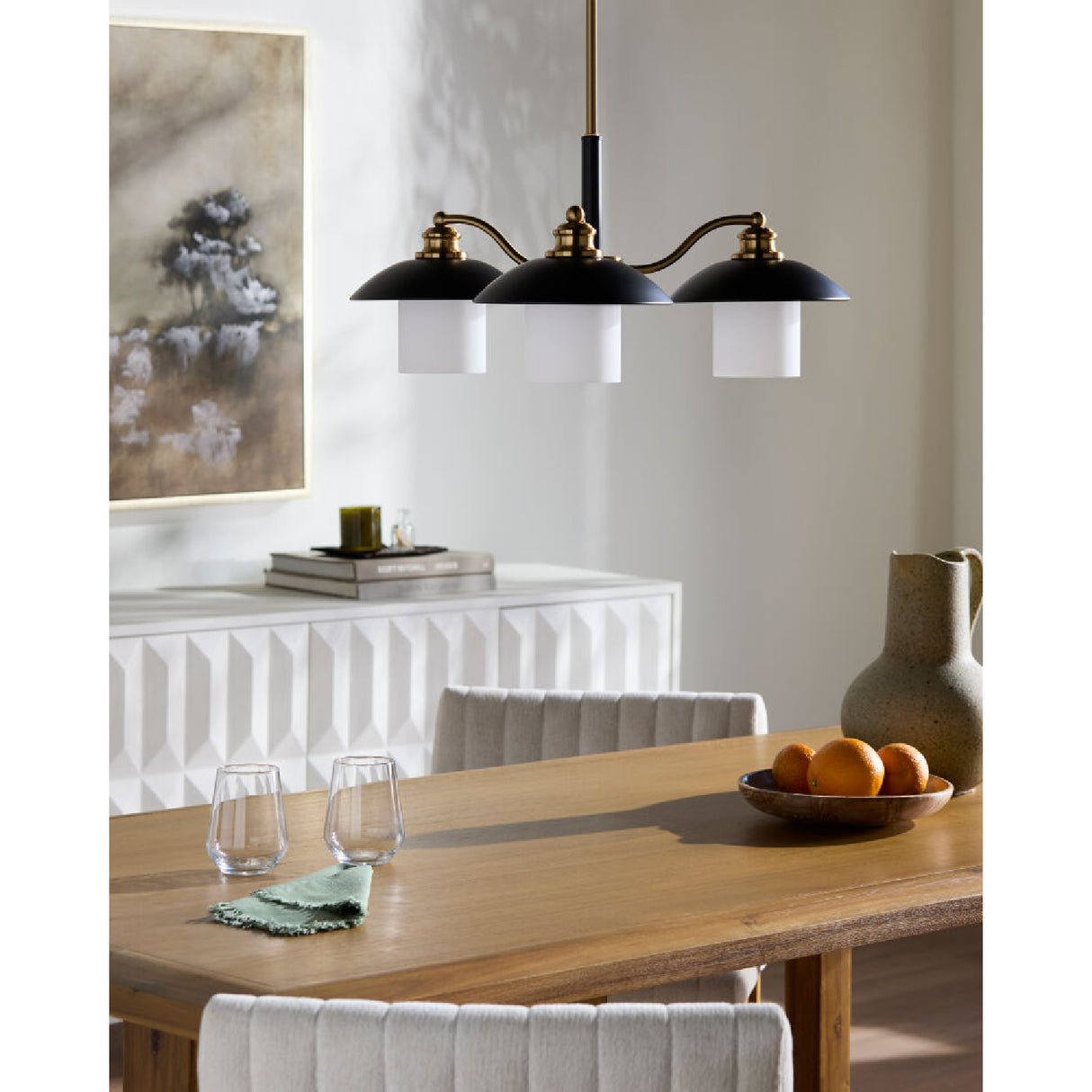 Modern European furniture - Black Iron 3-Light Chandelier - www.oroa.com | Oroa.com