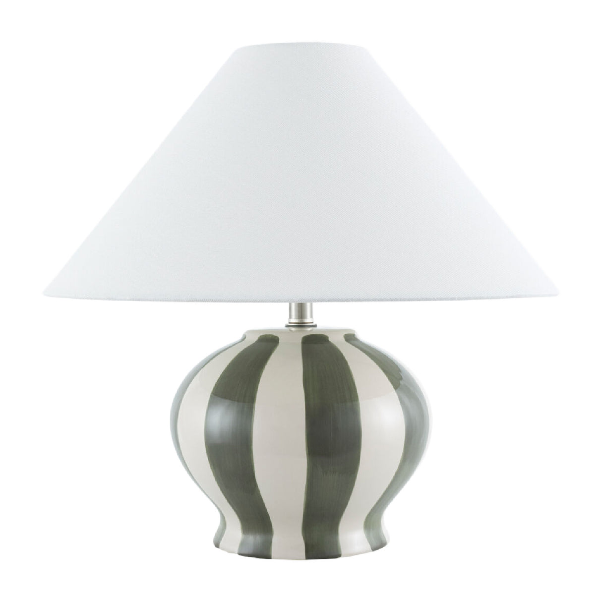 Modern European furniture - Lined Round Ceramic Table Lamp - www.oroa.com | Oroa.com