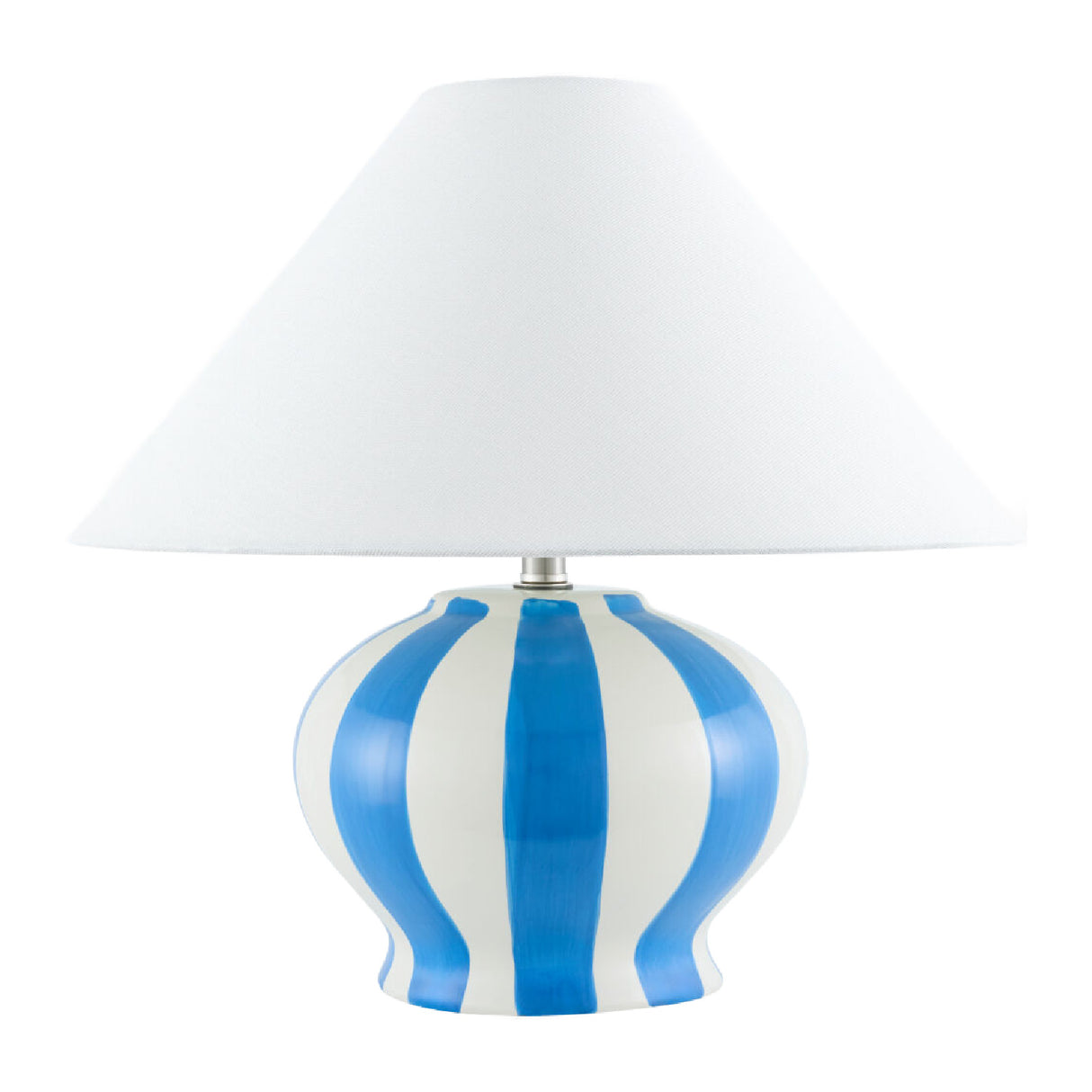 Modern European furniture - Lined Round Ceramic Table Lamp - www.oroa.com | Oroa.com