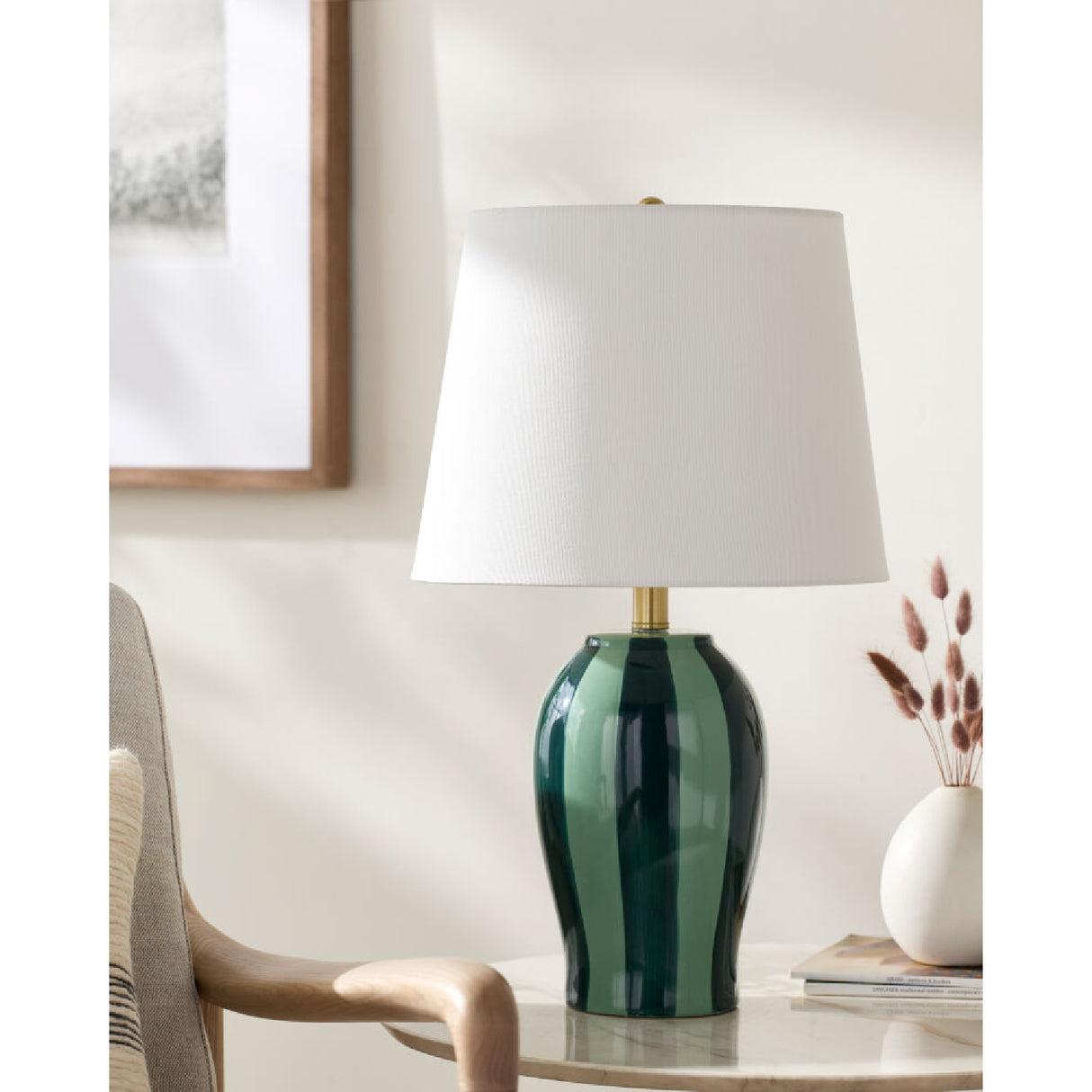 Modern European furniture - Striped Ceramic Table Lamp - www.oroa.com | Oroa.com